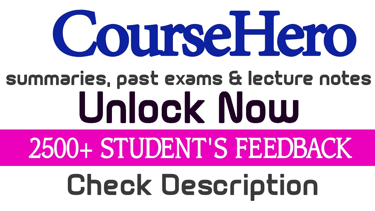 Course Hero文件解锁下载 Course Hero文件解锁下载