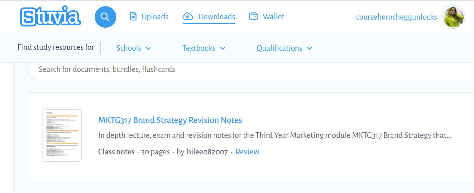 MKTG317 Brand Strategy Revision Notes MKTG317 Brand Strategy Revision Notes