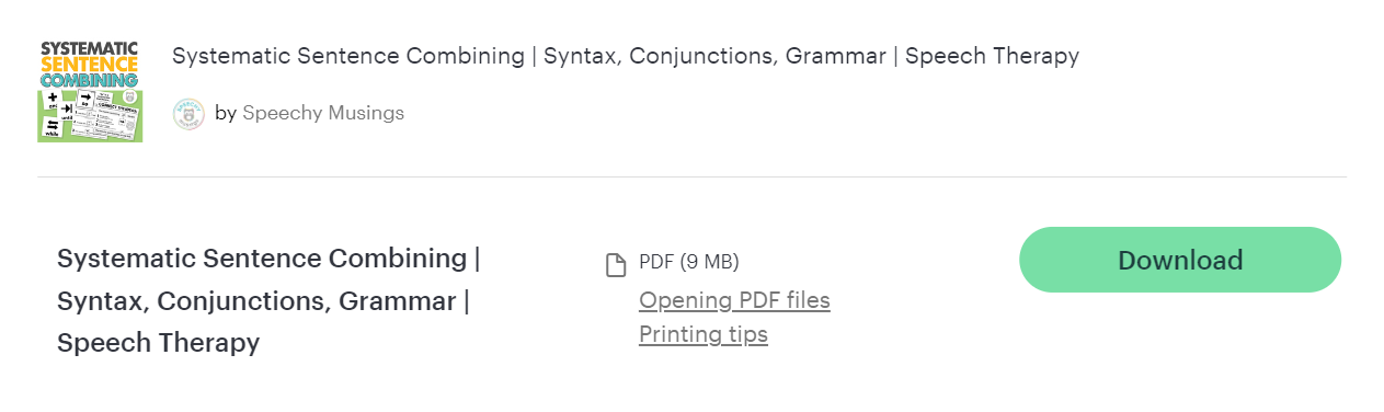 Systematic Sentence Combining | Syntax, Conjunctions, Grammar | Speech Therapy